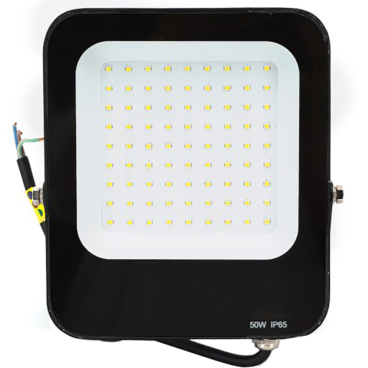 Projecteur LED - Aigi Rekan - 50 Watt - Blanc Neutre 4000K - Étanche IP65 - Rectangle - Mat Noir - Aluminium