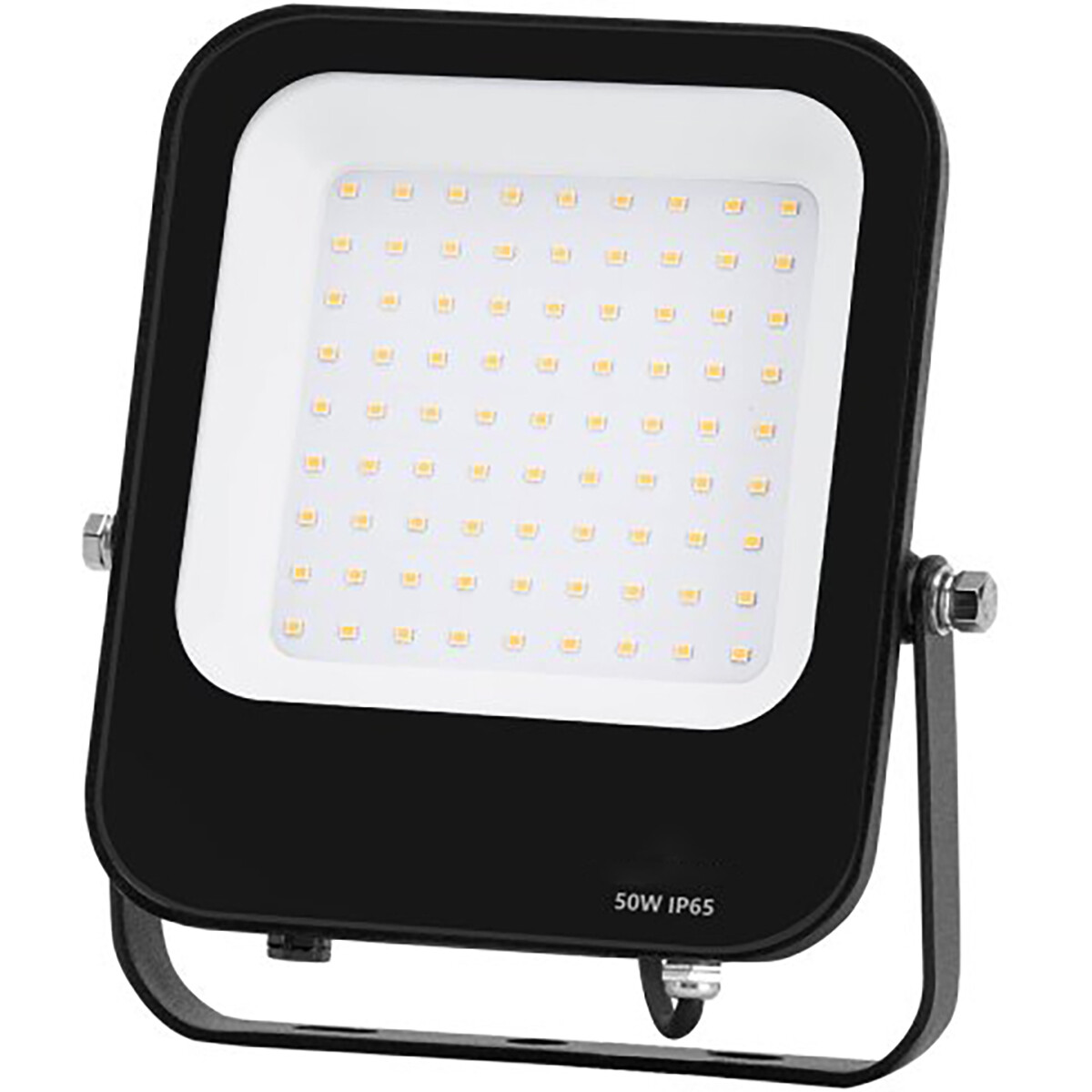 Projecteur LED - Aigi Rekan - 50 Watt - Blanc Neutre 4000K - Étanche IP65 - Rectangle - Mat Noir - Aluminium