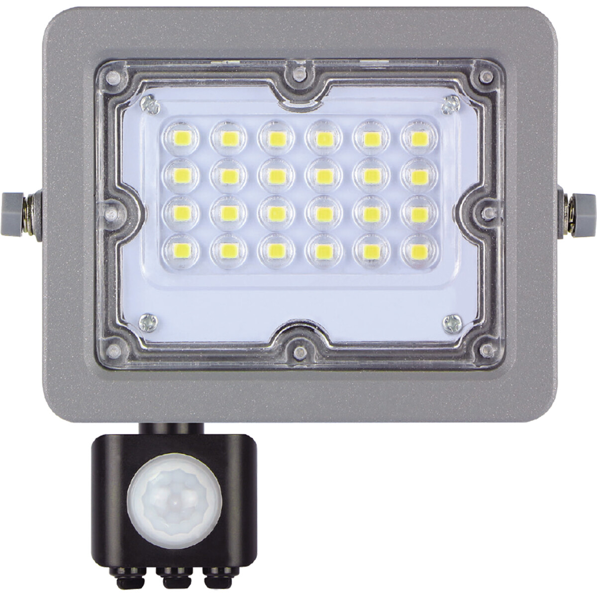 Projecteur LED avec Sensor - Aigi Zuino - 20 Watts - Blanc Froid 6500K - Étanche IP65 - Inclinable - Mat Gris - Aluminium