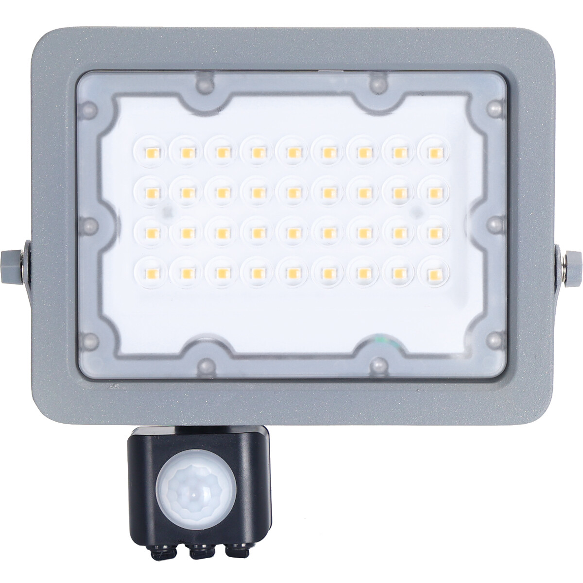 Projecteur LED avec Sensor - Aigi Zuino - 30 Watt - Blanc Neutre 4000K - Étanche IP65 - Inclinable - Mat Gris - Aluminium