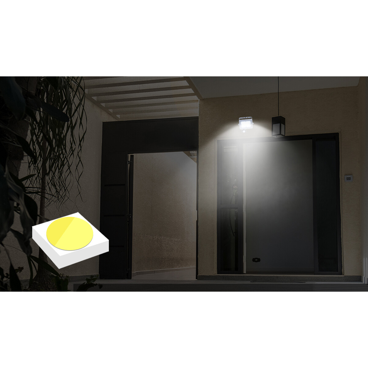 Projecteur LED avec Sensor - Aigi Zuino - 50 Watt - Blanc Froid 6500K - Étanche IP65 - Inclinable - Mat Gris - Aluminium