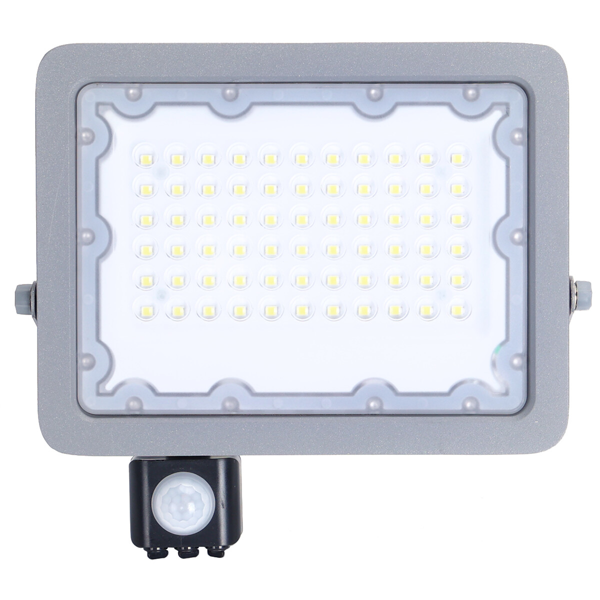 Projecteur LED avec Sensor - Aigi Zuino - 50 Watt - Blanc Froid 6500K - Étanche IP65 - Inclinable - Mat Gris - Aluminium