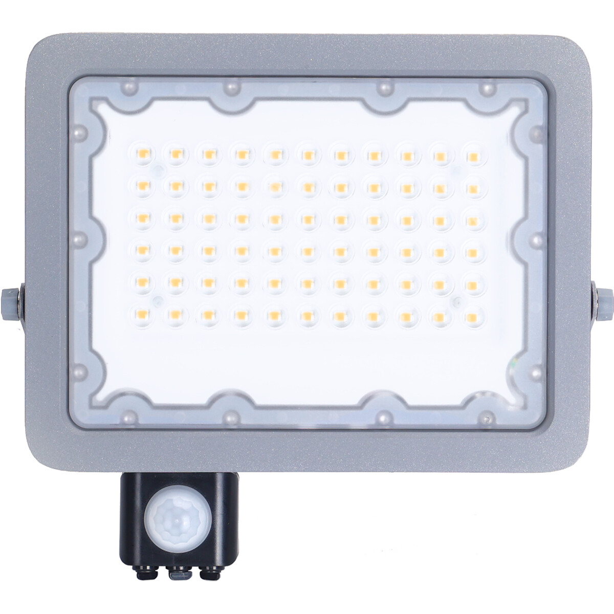 Projecteur LED avec Sensor - Aigi Zuino - 50 Watt - Blanc Neutre 4000K - Étanche IP65 - Inclinable - Mat Gris - Aluminium