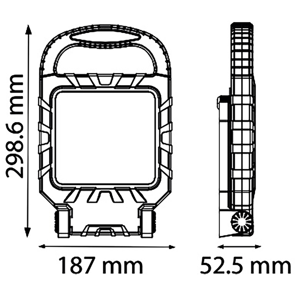 Projecteur LED avec prise + trépied - Propa - 45 Watt - Blanc Froid 6400K - Étanche IP54 - Inclinable