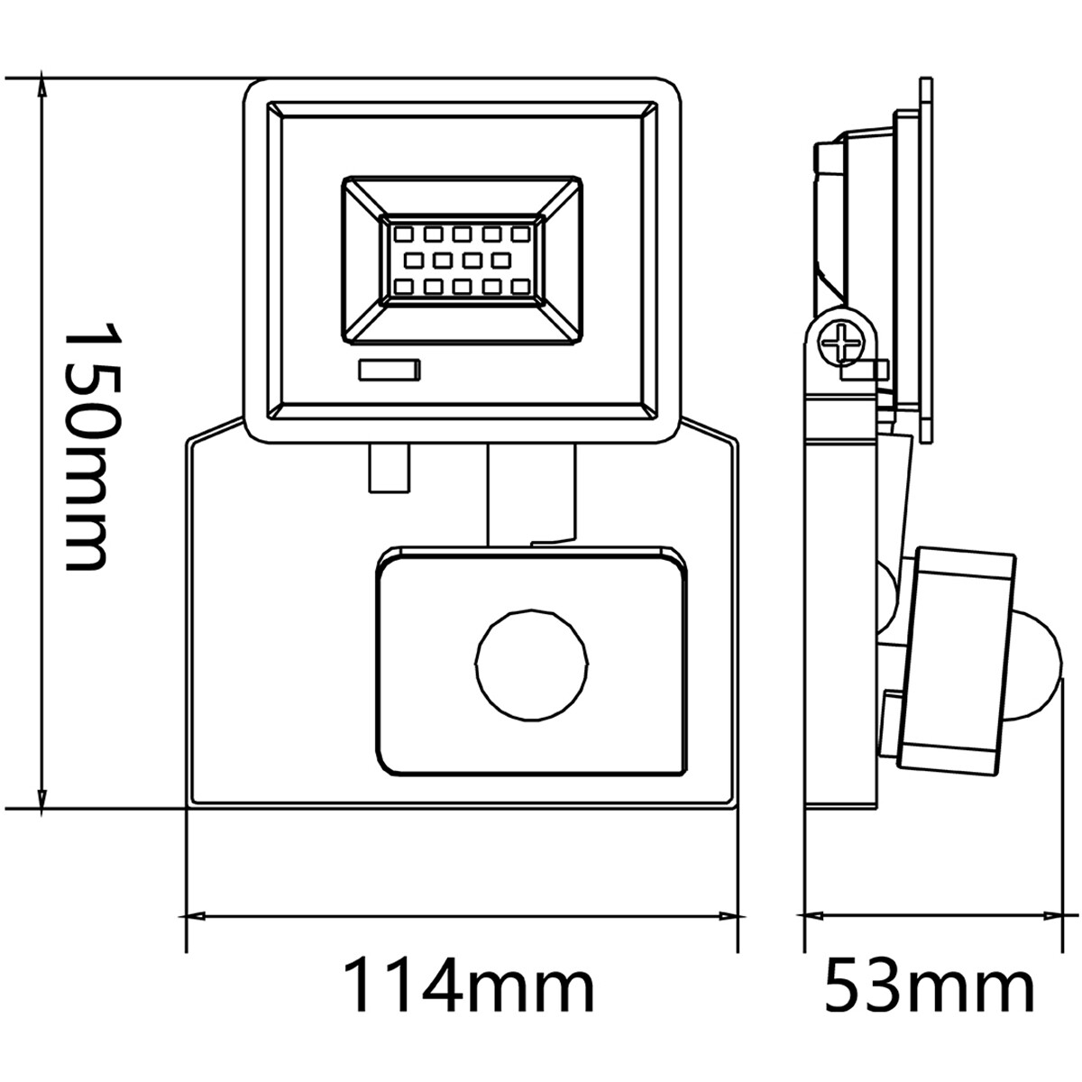 Projecteur LED avec Détecteur - Velvalux Glowlit - 10 Watts - Blanc Froid 6500K - Étanche IP65 - Sans Scintillement