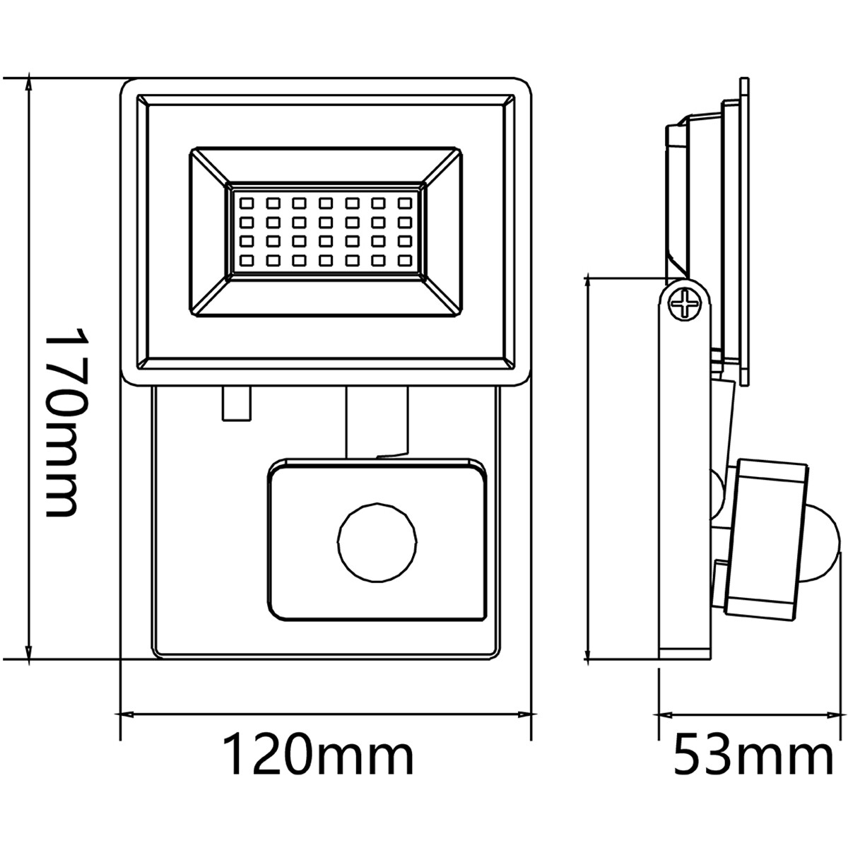 Projecteur LED avec Détecteur - Velvalux Glowlit - 20 Watts - Blanc Froid 6500K - Étanche IP65 - Sans Scintillement