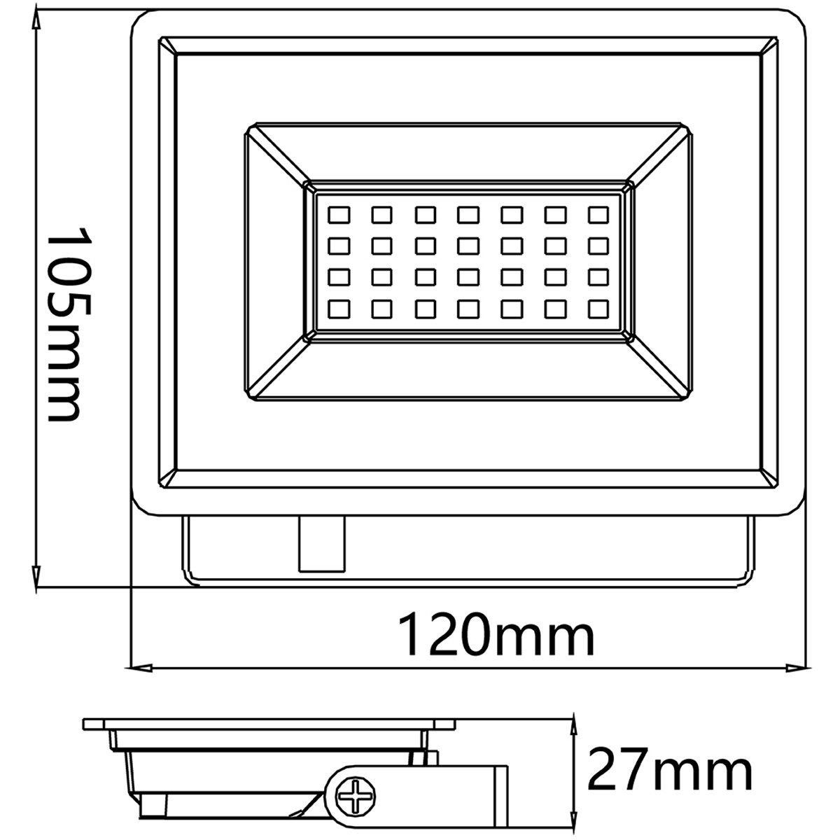 Projecteur LED - Velvalux Glowlit - 20 Watts - Blanc Froid 6500K - Étanche IP65 - Sans Scintillement