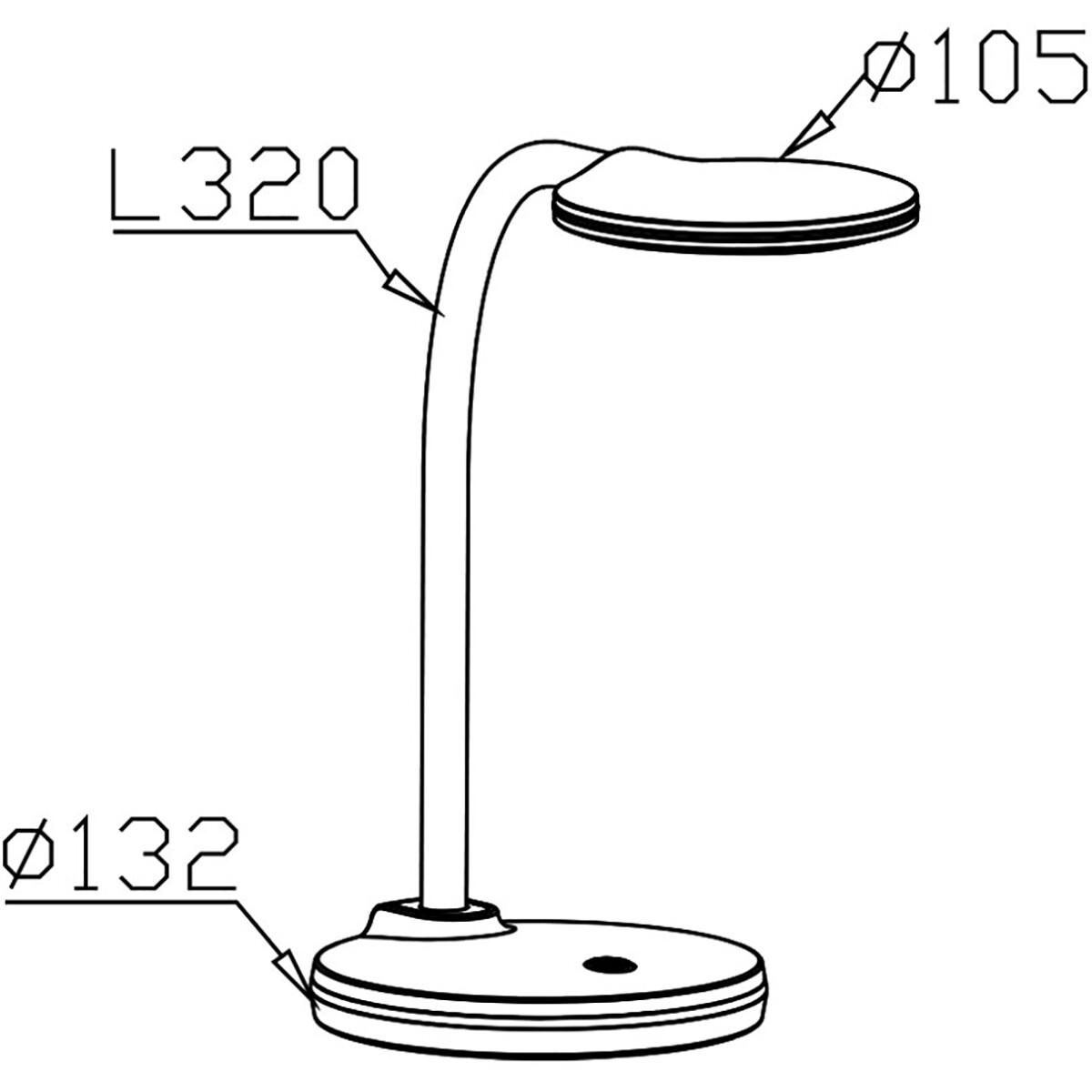 LED Lampe de Bureau - Brinton - 4.5W 350lm - Blanc Froid 5000K - Dimmable - Blanc