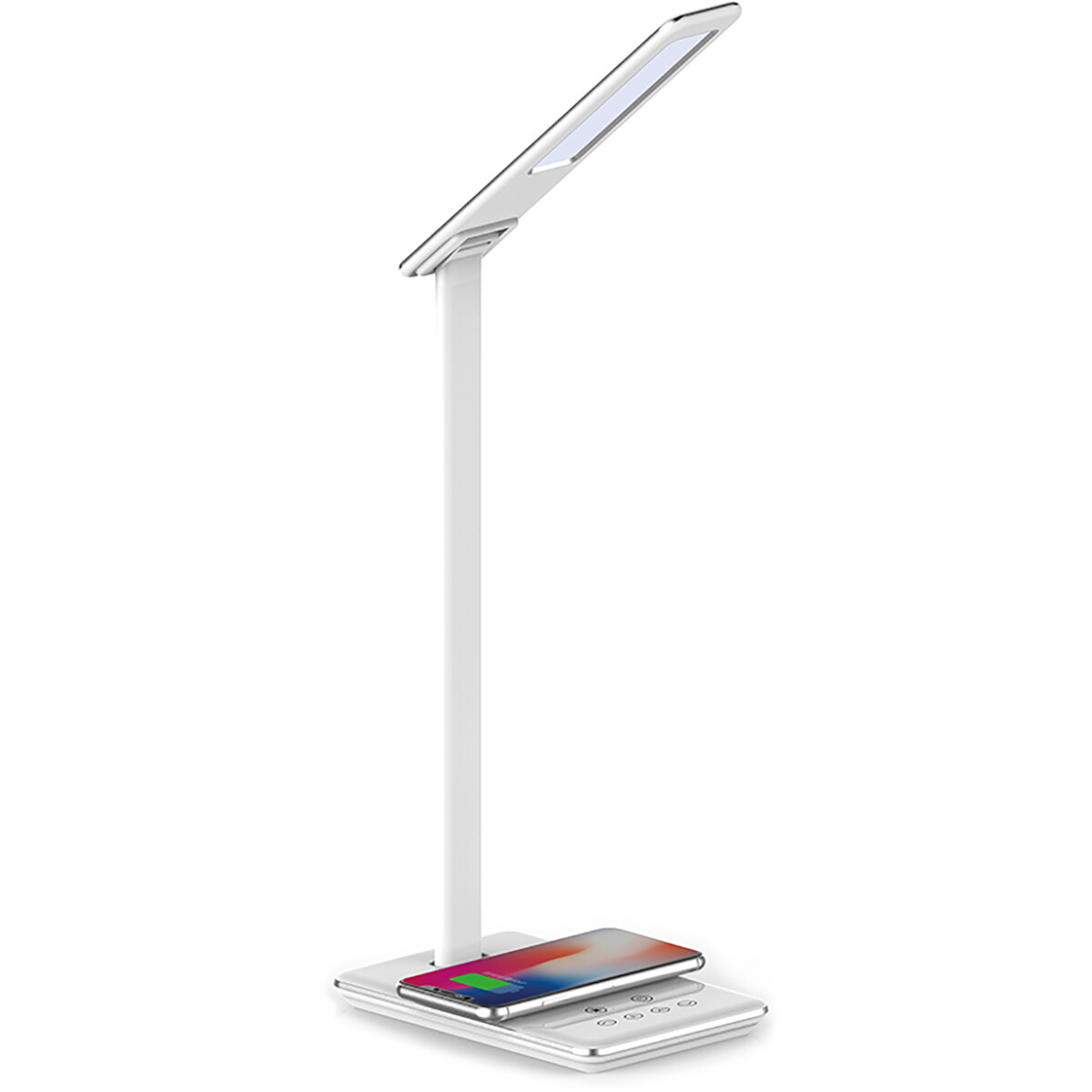 LED Lampe de Bureau - Brinton - 5W - Température de Lumière CCT Ajustable - Dimmable - Recharge Sans Fil Qi - Blanc