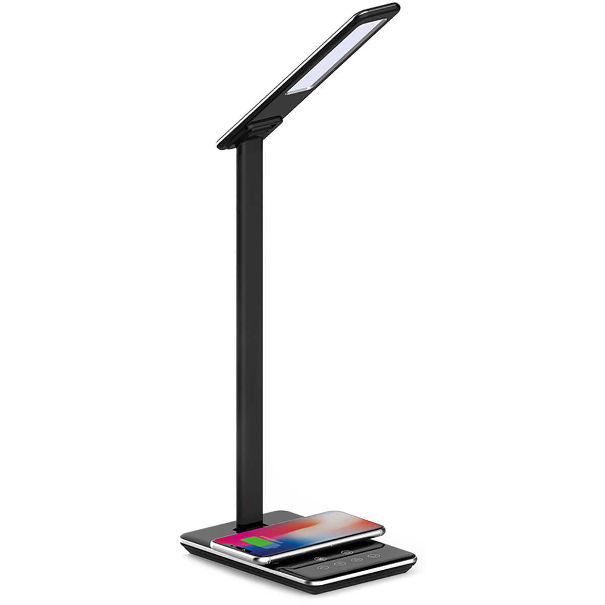 LED Lampe de Bureau - Brinton - 5W - Température de Lumière CCT Ajustable - Dimmable - Recharge Sans Fil Qi - Noir