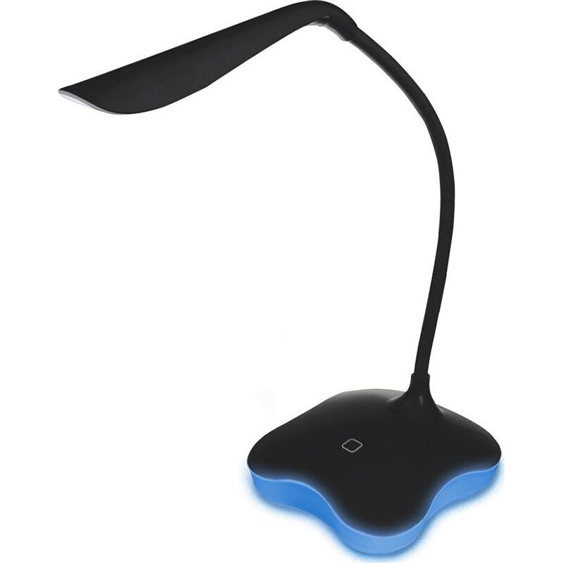 Lampe de bureau LED - Estoza Mimo - 3W - Blanc Froid 5500K - Interrupteur Tactile - Dimmable - Bras Flexible - Chargement USB - Mat Noir - Plastique