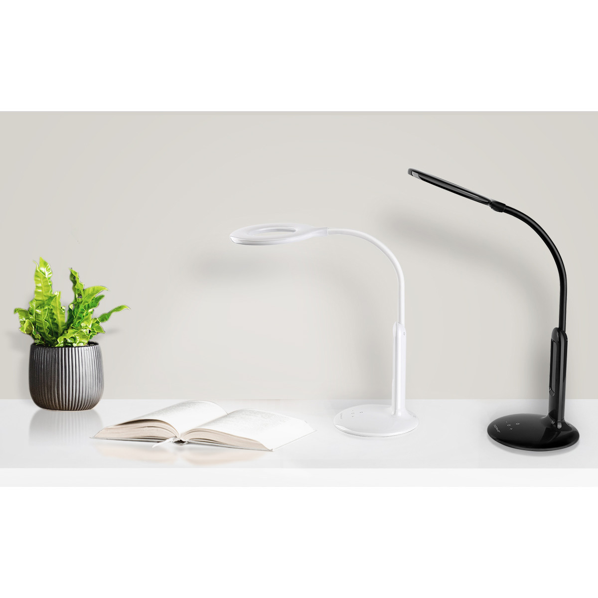 Lampe de bureau LED avec calendrier - Aigi Aviny - 7W - Couleur de lumière ajustable - Dimmable - Mat Blanc