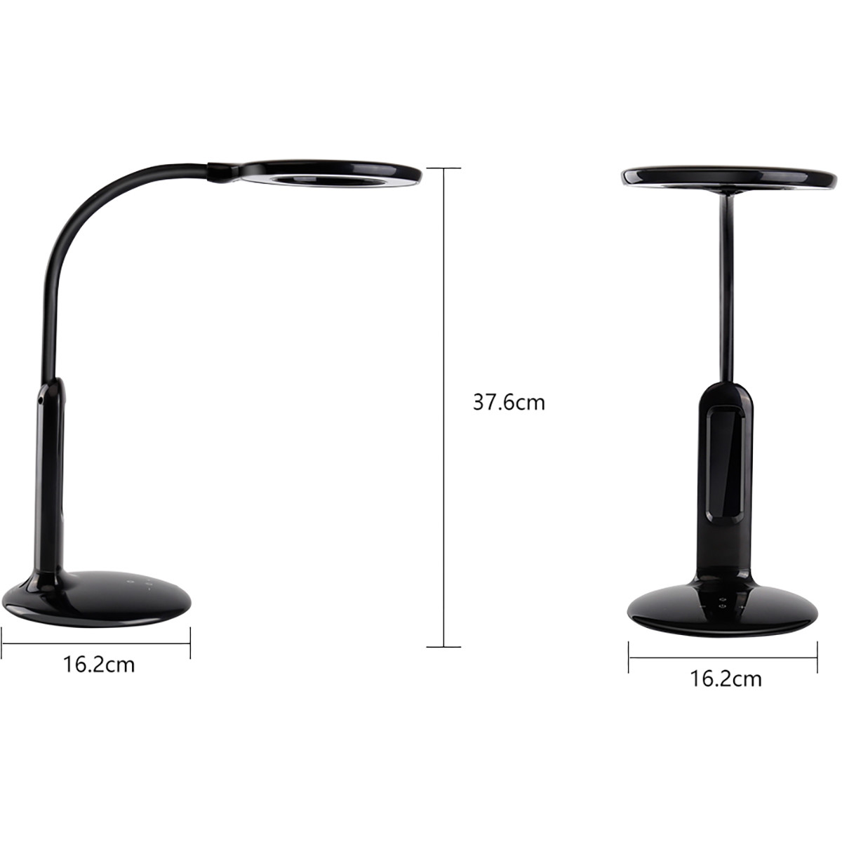 Lampe de bureau LED avec calendrier - Aigi Aviny - 7W - Couleur de lumière ajustable - Dimmable - Mat Noir