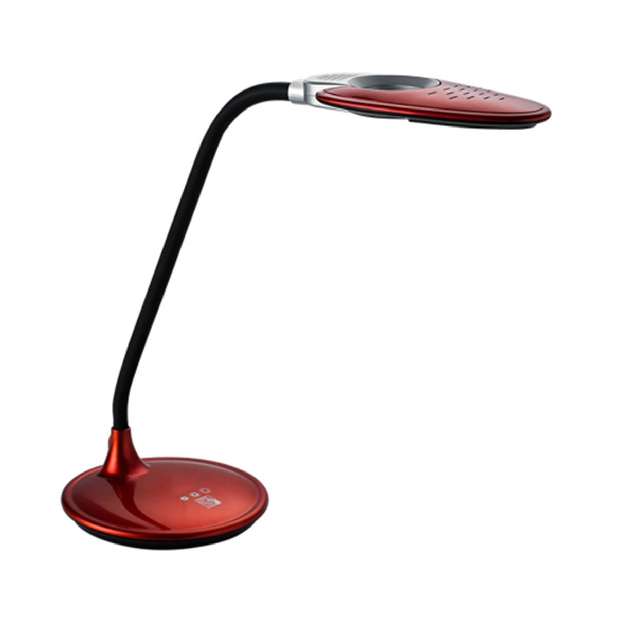 Lampe de bureau LED avec loupe - Aigi Magnoty - 5W - Blanc Neutre 5000K - Dimmable - Rouge Brillant