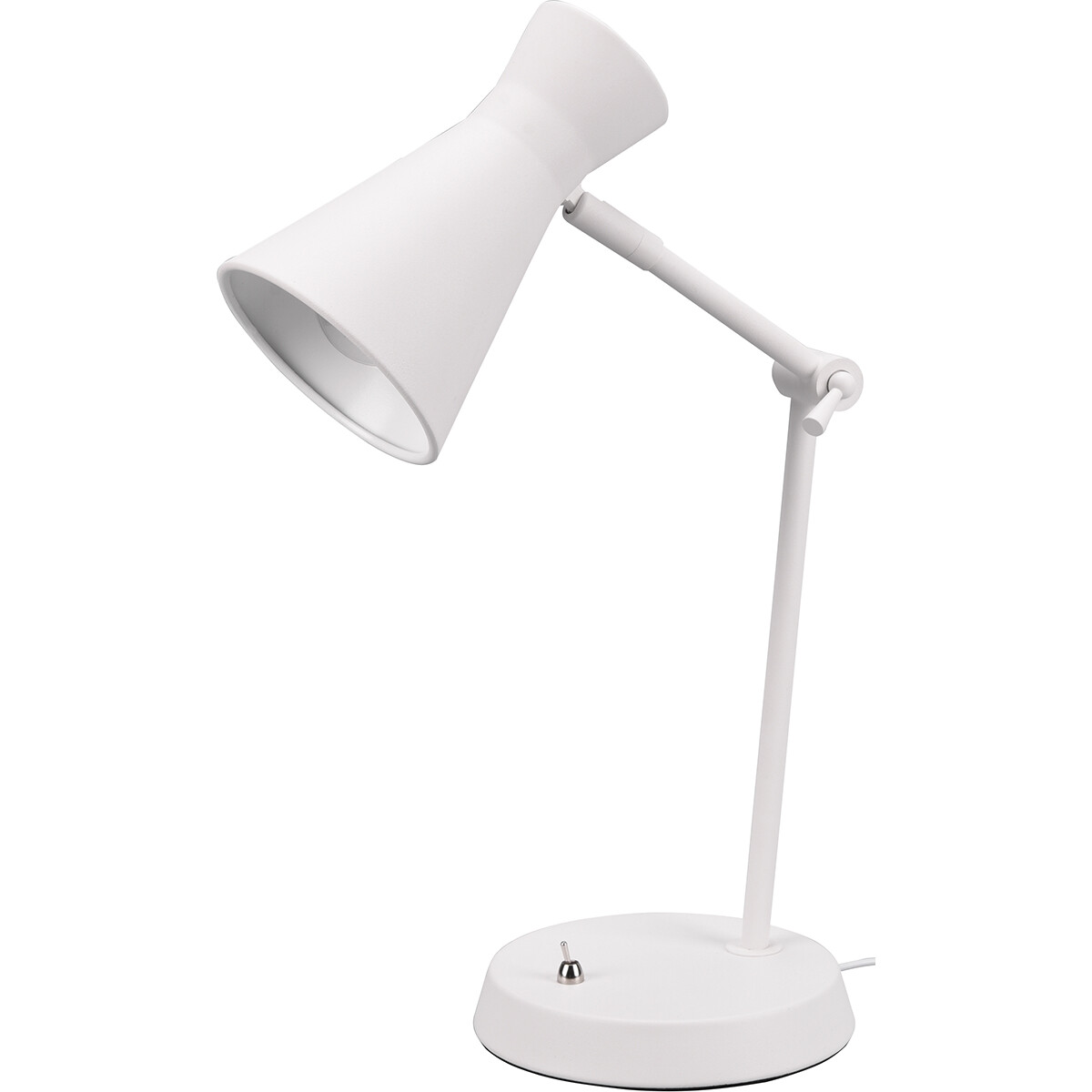 Lampe de bureau LED - Éclairage de Table - Trion Ewomi - Douille E27 - Rond - Mat Blanc - Aluminium