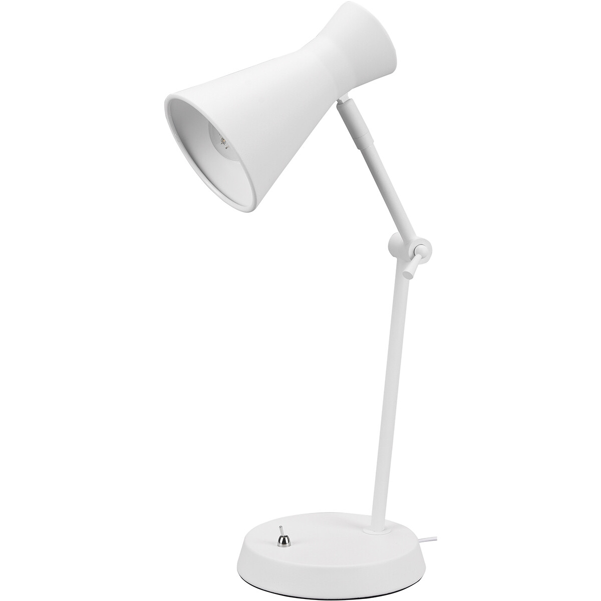 Lampe de bureau LED - Éclairage de Table - Trion Ewomi - Douille E27 - Rond - Mat Blanc - Aluminium