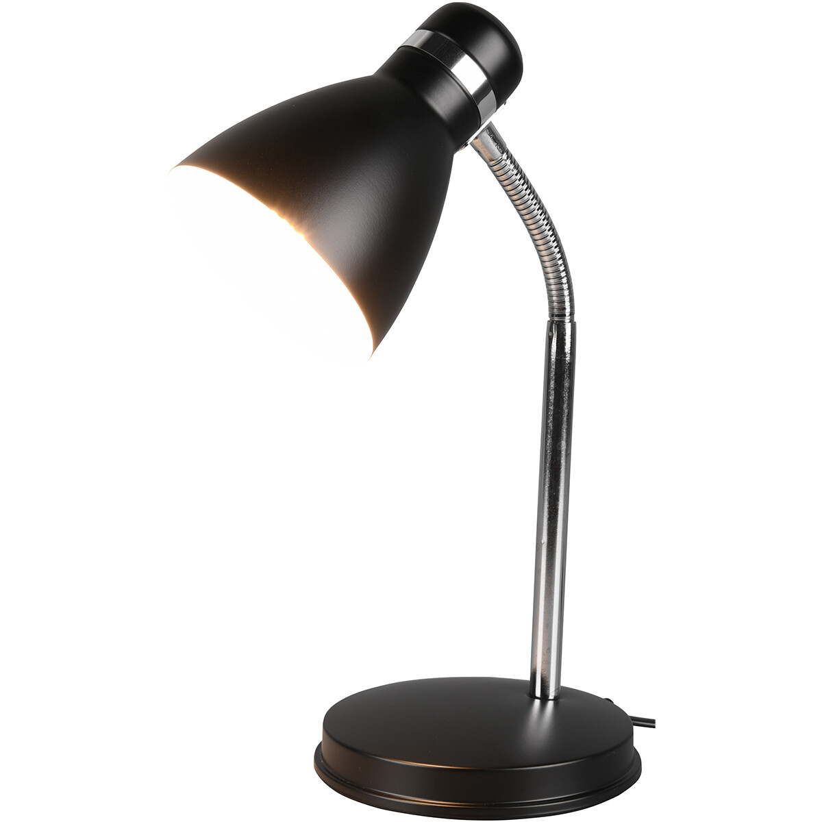 Lampe de bureau LED - Éclairage de Table - Trion Himaya - Douille E27 - Rond - Mat Noir - Aluminium