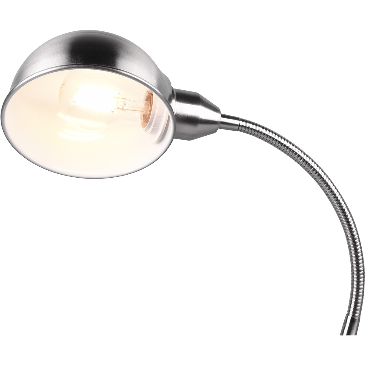 Lampe de bureau LED - Éclairage de Table - Trion Pirle - Douille E27 - Rond - Mat Nickel - Aluminium