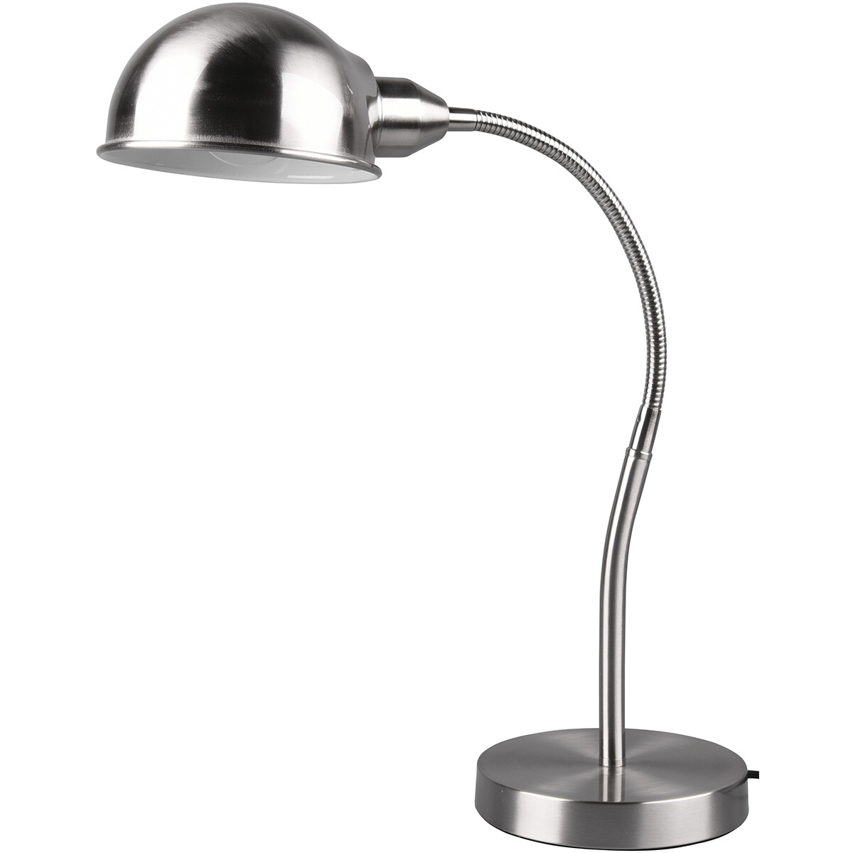 Lampe de bureau LED - Éclairage de Table - Trion Pirle - Douille E27 - Rond - Mat Nickel - Aluminium