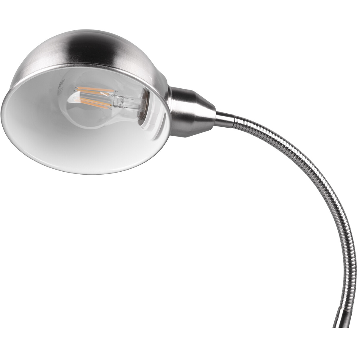 Lampe de bureau LED - Éclairage de Table - Trion Pirle - Douille E27 - Rond - Mat Nickel - Aluminium