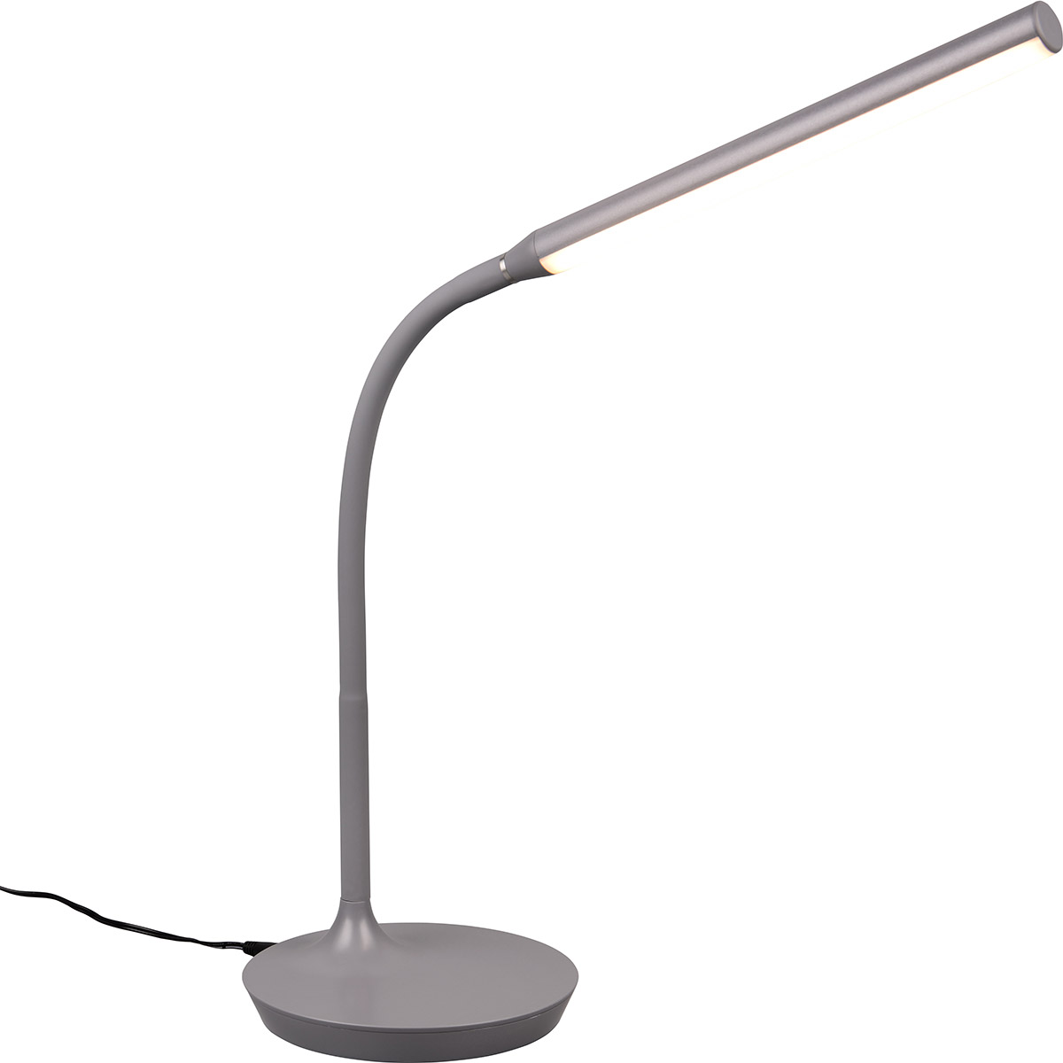 LED Lampe de Bureau - Éclairage de Table - Trion Root - 5W - Couleur Ajustable - Gris - Plastique