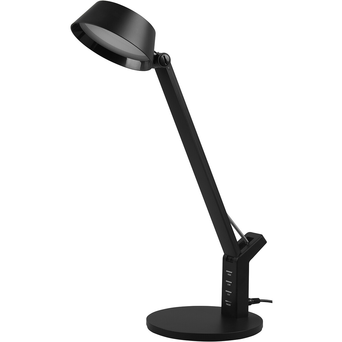 Lampe de bureau LED - Trion Avvan - 5W - Couleur de lumière ajustable - Rechargeable par USB - Dimmable - Rond - Mat Noir - Plastique