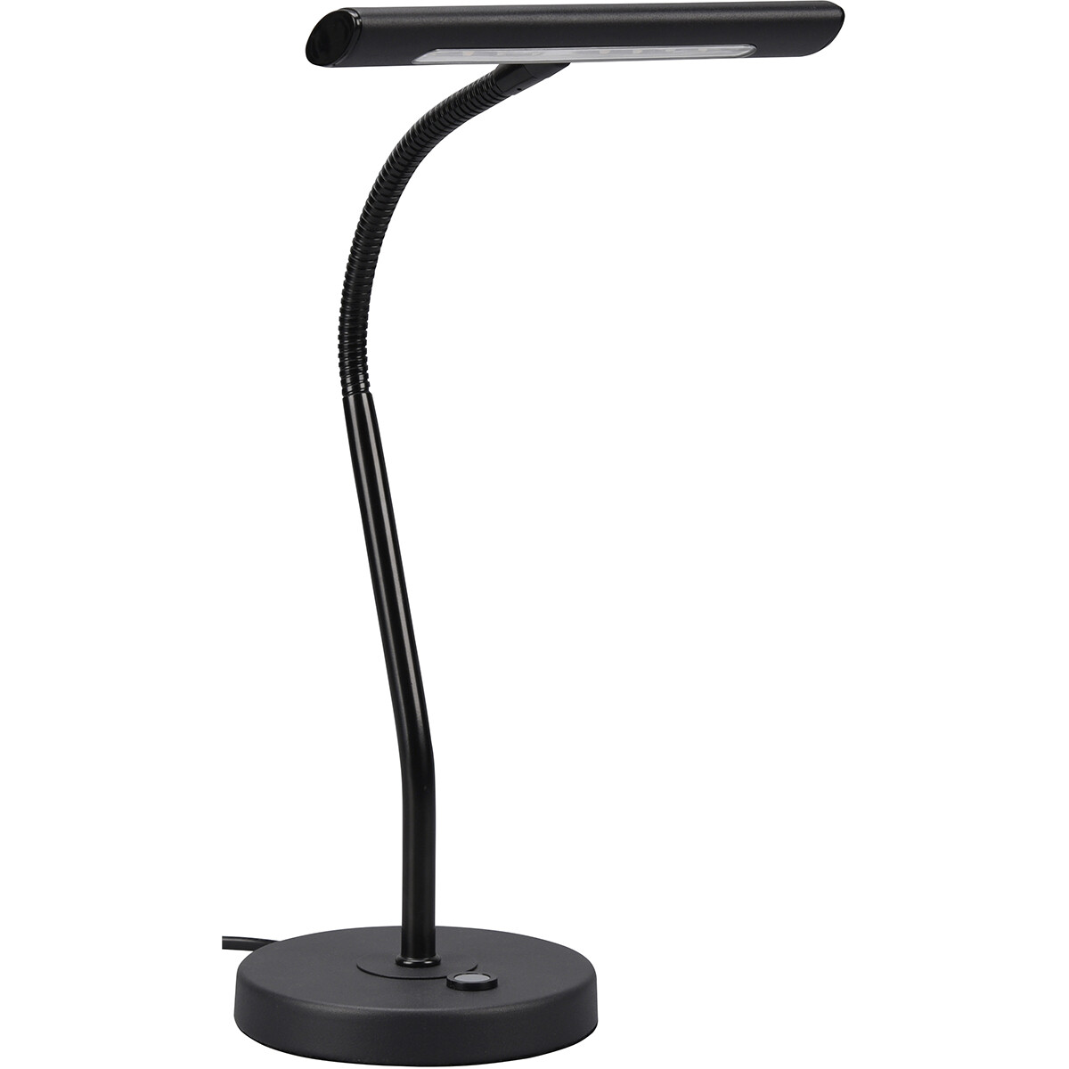 Lampe de bureau LED - Trion Curty - 4W - Blanc Chaud 3000K - Dimmable - Rond - Mat Noir - Aluminium