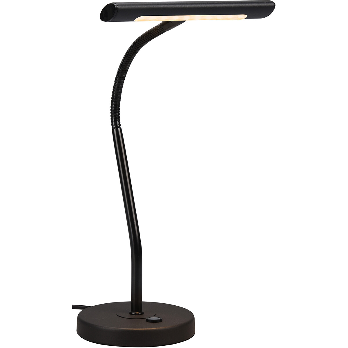 Lampe de bureau LED - Trion Curty - 4W - Blanc Chaud 3000K - Dimmable - Rond - Mat Noir - Aluminium