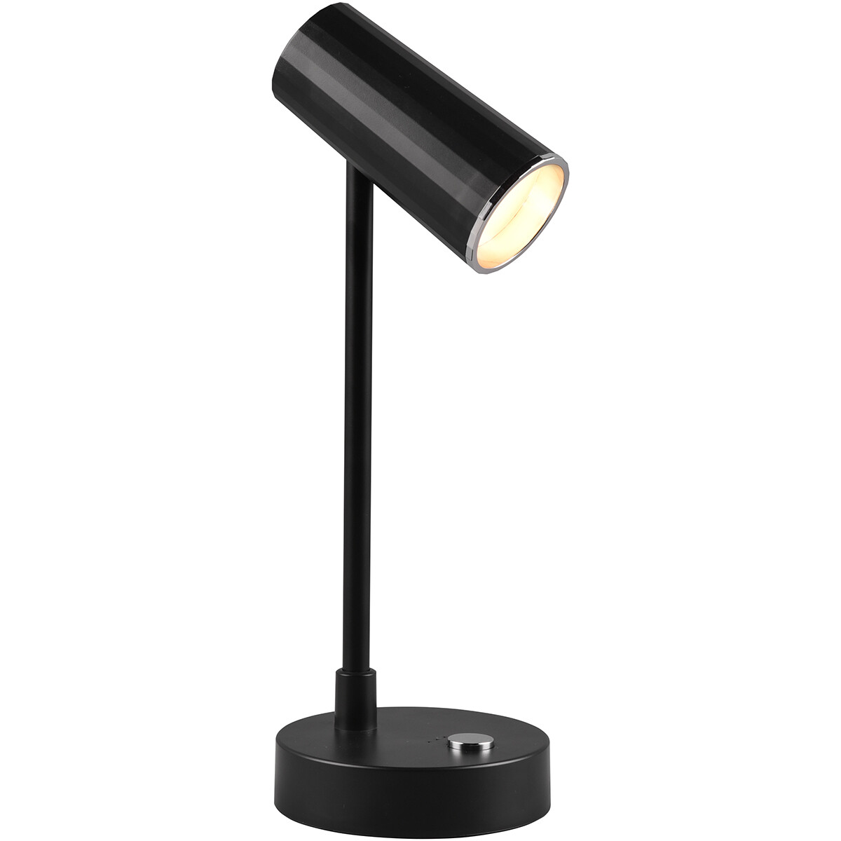 Lampe de bureau LED - Trion Lono - 2.5W - Couleur de lumière ajustable - Dimmable - Rond - Mat Noir - Plastique