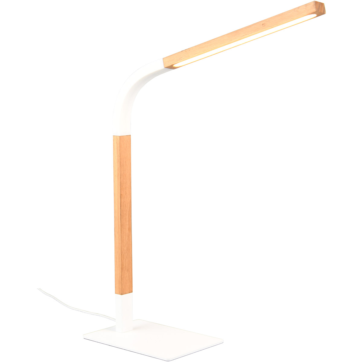 LED Lampe de Bureau - Trion Rios - 7W - Blanc Chaud 3000K - Interrupteur Tactile - Rectangulaire - Blanc Mat - Métal