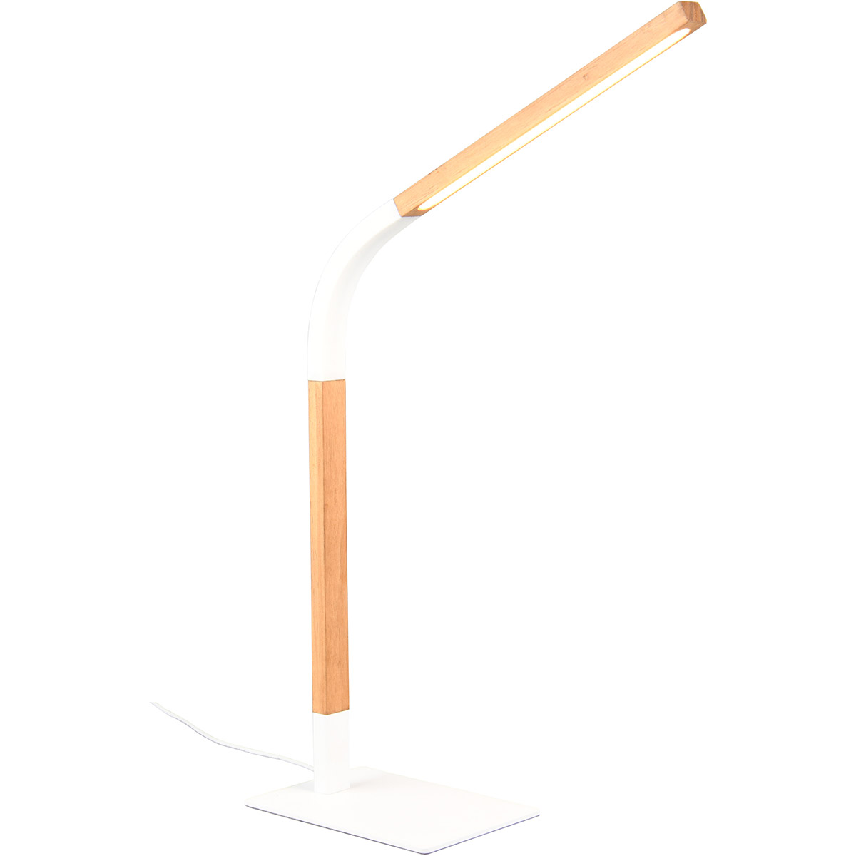 LED Lampe de Bureau - Trion Rios - 7W - Blanc Chaud 3000K - Interrupteur Tactile - Rectangulaire - Blanc Mat - Métal