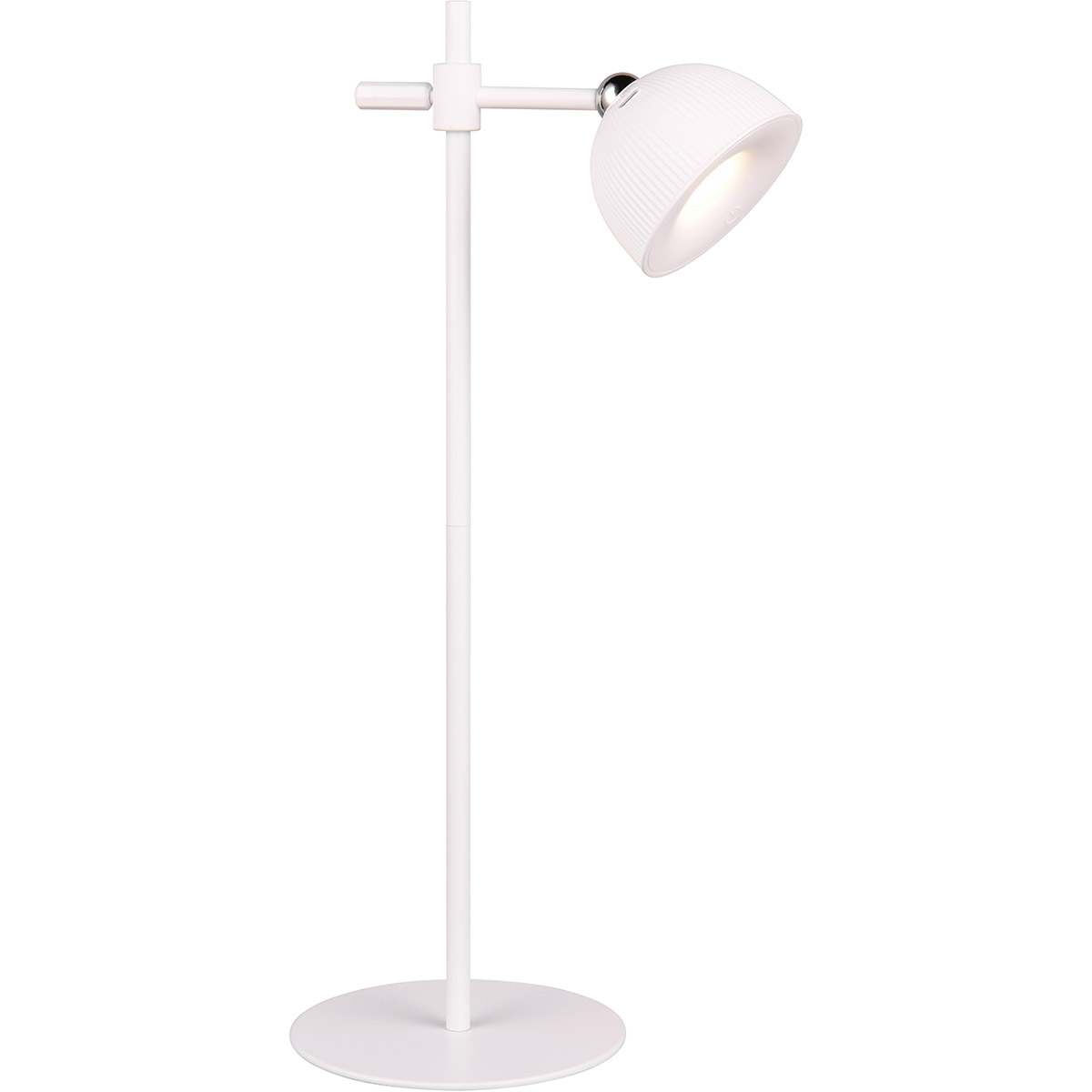 LED Lampe de Bureau - Trion Xavi - 3W - Blanc Chaud 3000K - Rechargeable - Rond - Blanc Mat - Plastique