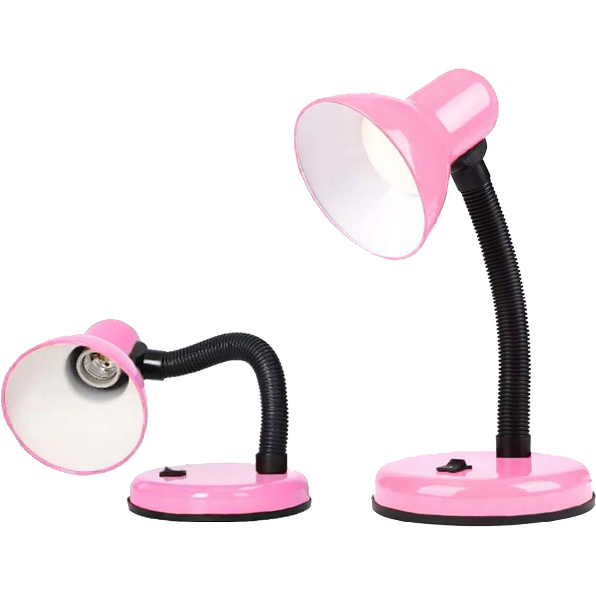 Lampe de bureau LED - Velvin Brin - Douille E27 - Interrupteur On/Off - Bras Flexible - Rose