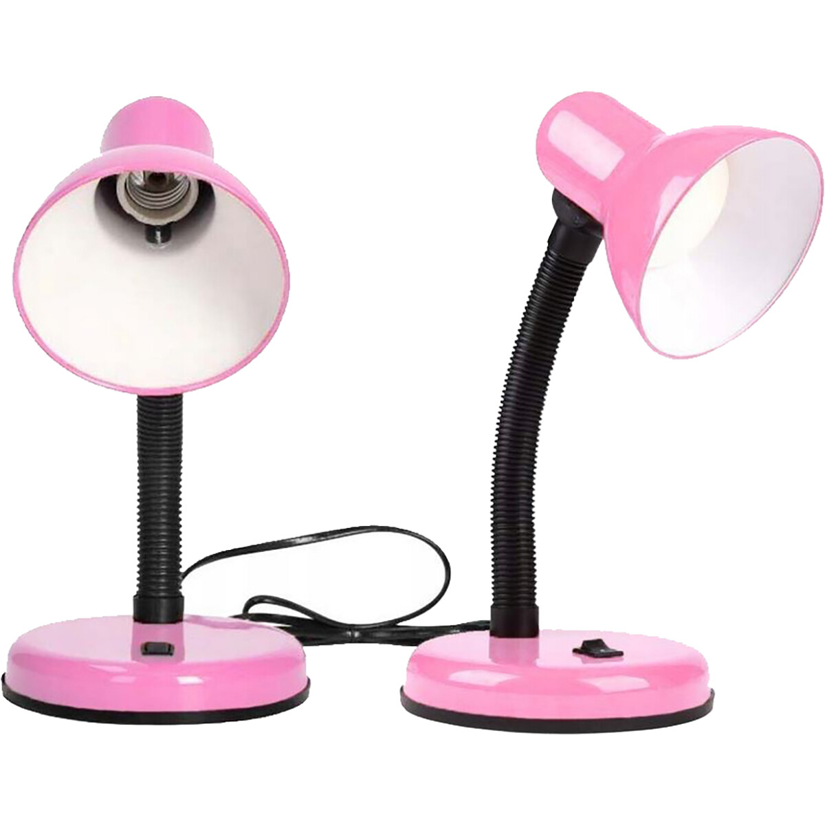 Lampe de bureau LED - Velvin Brin - Douille E27 - Interrupteur On/Off - Bras Flexible - Rose