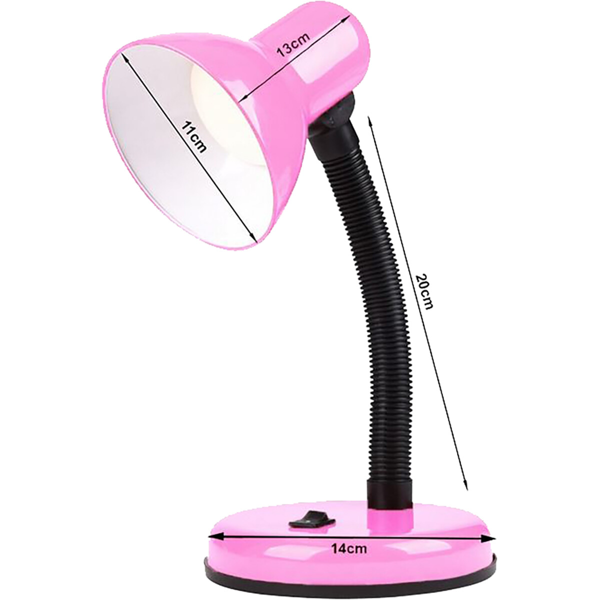 Lampe de bureau LED - Velvin Brin - Douille E27 - Interrupteur On/Off - Bras Flexible - Rose