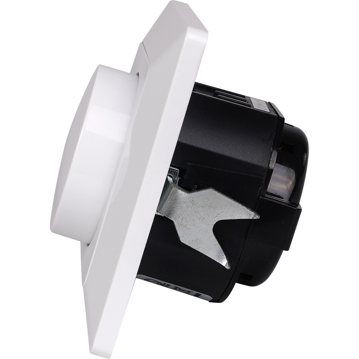 Variateur LED - Aigi - Encastré - Bouton Simple - 3-60W - Incl. Cadre de Protection - Blanc