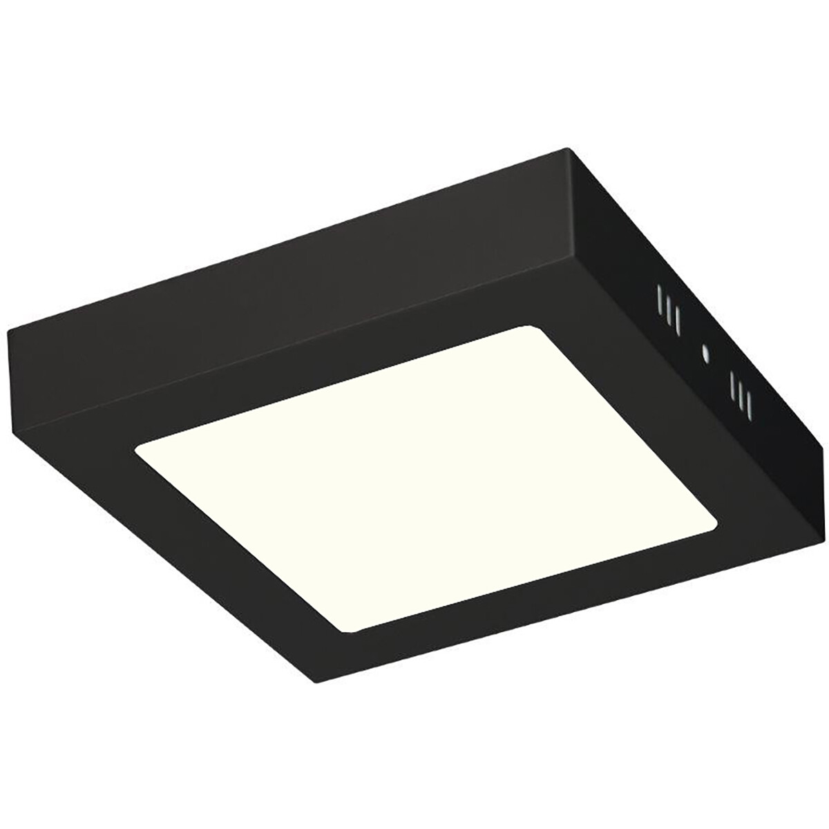 Downlight LED - 12W - Blanc Neutre 4200K - Mat Noir - en Saillie - Carré - Aluminium - 170mm