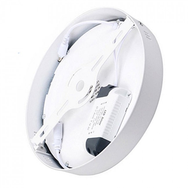 Pack Downlight LED 6 - En Saillie Rond 12W - Blanc Chaud 3000K - Mat Blanc Aluminium - Ø170mm