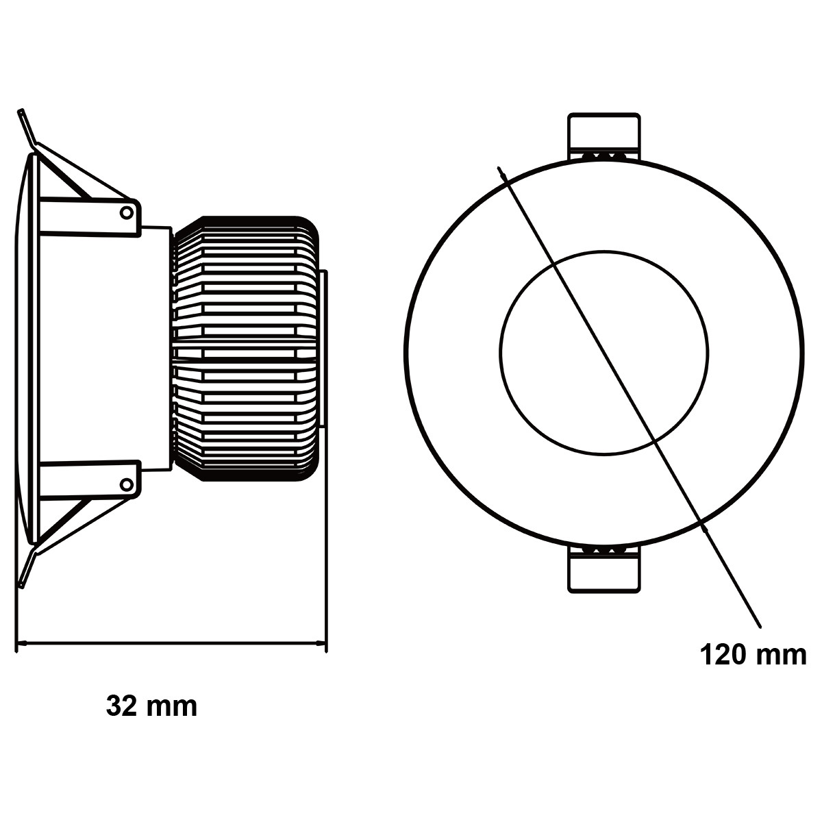 Downlight LED - Alexy - Rond Encastré 12W - Blanc Froid 6400K - Mat Blanc Aluminium - Ø120mm