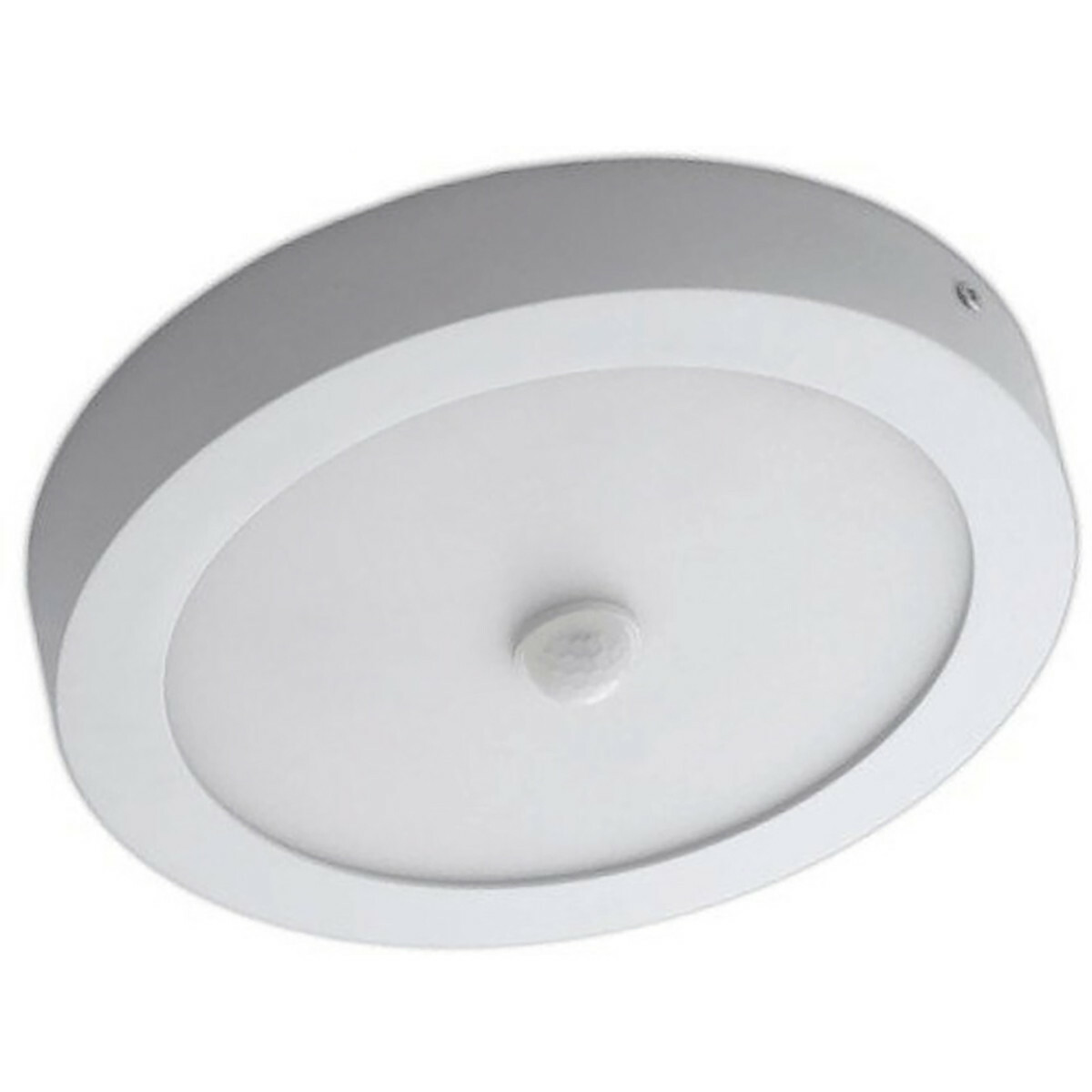 Downlight LED - Facto Dury - Détecteur de Mouvement PIR 360° + Capteurs de Luminosité - 18W - Blanc Chaud 3000K - en Saillie - Rond - Mat Blanc - LEDs OSRAM