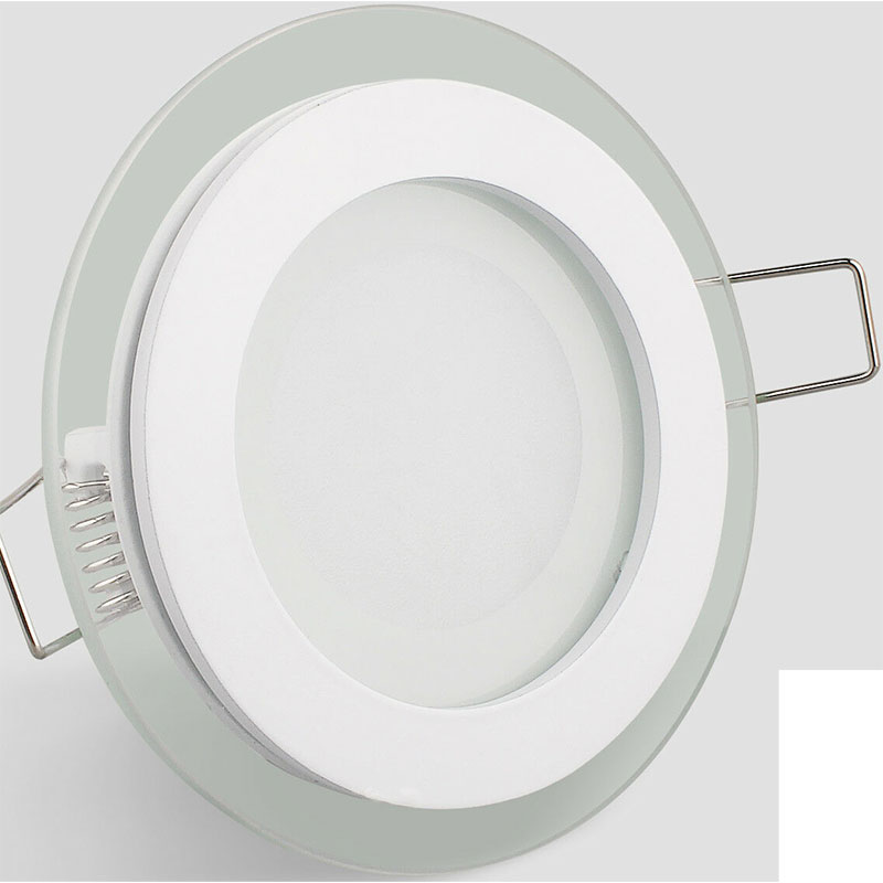 Downlight LED Slim - Rond Encastré 12W - Blanc Neutre 4200K - Mat Blanc Verre - Ø160mm