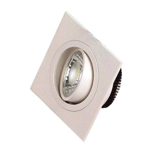 Spot LED - Spot Encastré - Carré 5W - Blanc Froid 6400K - Mat Blanc Aluminium - Inclinable 93mm