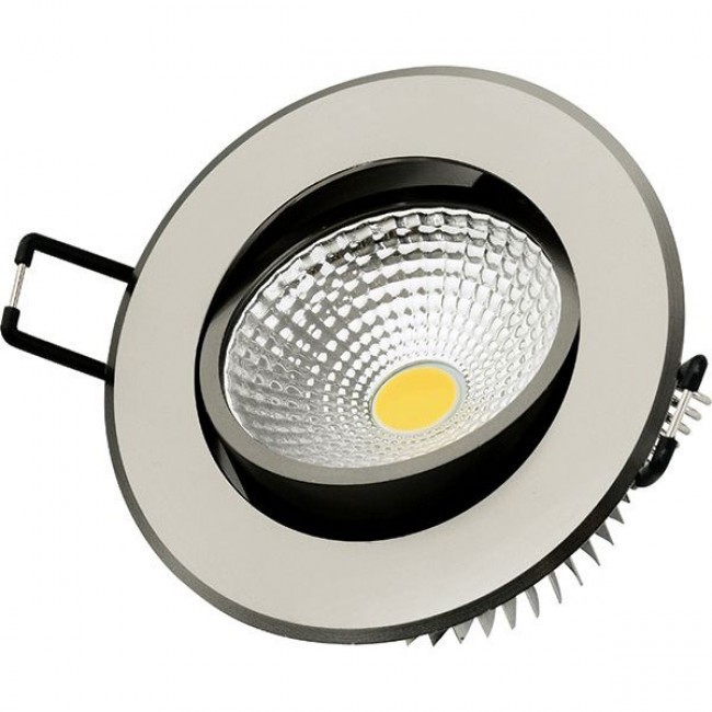 Spot LED - Spot Encastré - Lila - Rond 5W - Blanc Chaud 2700K - Mat Chrome Aluminium - Inclinable Ø83mm