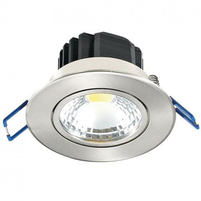 Spot LED - Spot Encastré - Lila - Rond 5W - Blanc Chaud 2700K - Mat Chrome Aluminium - Inclinable Ø83mm