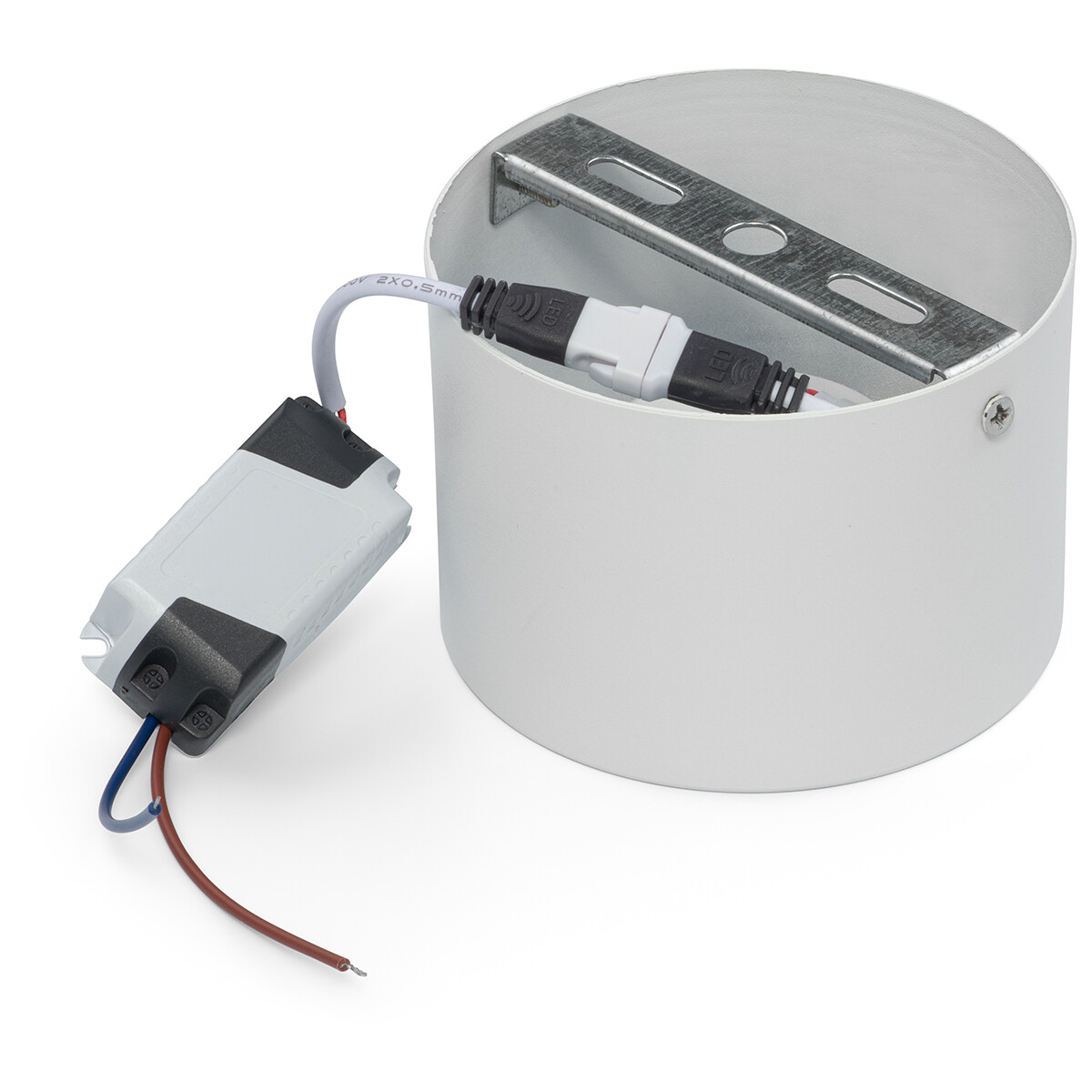 Downlight LED - En Saillie Rond Haut 5W - Blanc Neutre 4200K - Mat Blanc Aluminium - Ø105mm