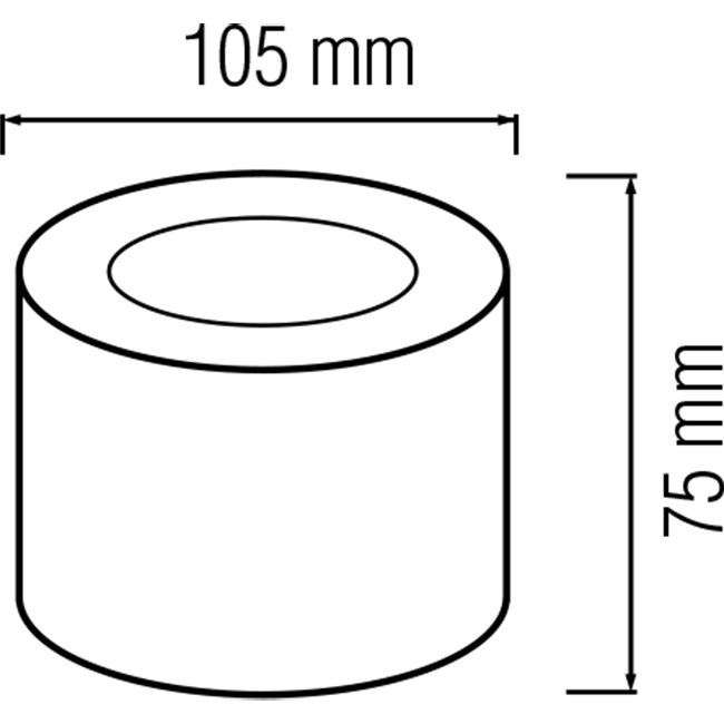 Downlight LED - En Saillie Rond Haut 5W - Blanc Neutre 4200K - Mat Blanc Aluminium - Ø105mm