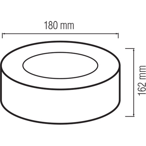 Downlight LED - En Saillie Rond Haut XL 15W - Blanc Neutre 4200K - Mat Noir Aluminium - Ø180mm