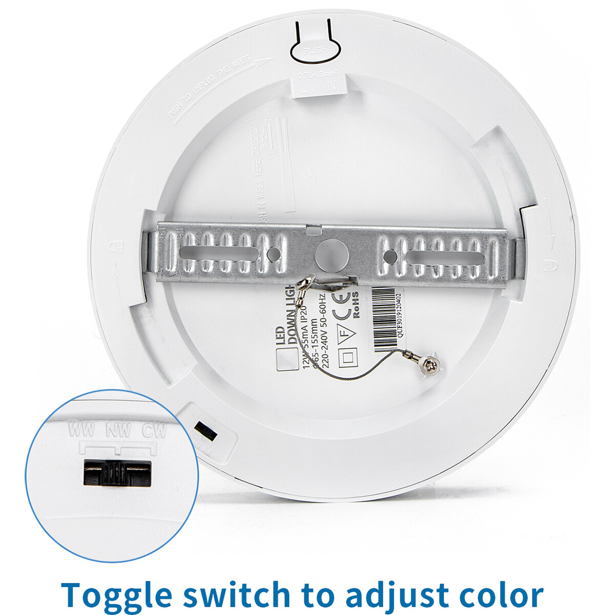 Downlight LED Pro - Aigi Foka - Encastré/Surface - Rond - 12W - Couleur de lumière ajustable CCT - Mat Blanc - Plastique