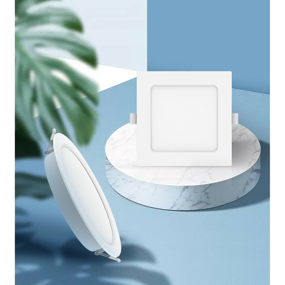 Downlight LED Pro - Aigi Trinko - Rond Encastré 15W - Blanc Froid 6500K - Mat Blanc - Plastique - Ø175mm