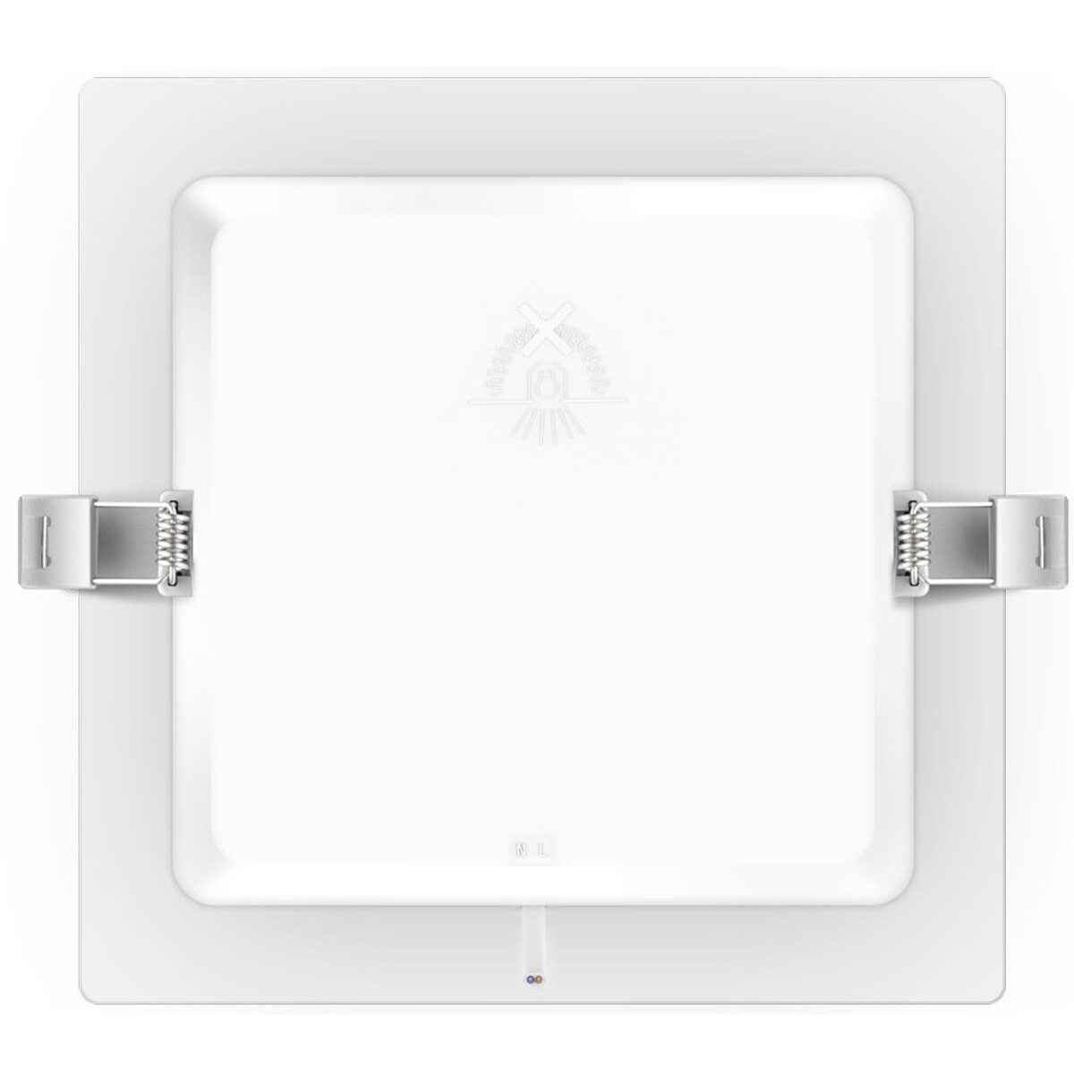 Downlight LED Pro - Aigi Trinko - Carré Encastré 15W - Blanc Froid 6500K - Mat Blanc - Plastique - 175mm